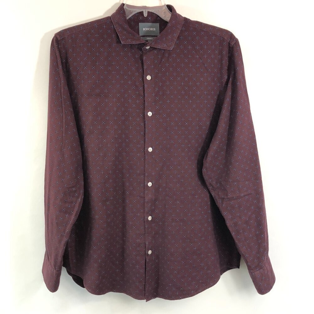 Bonobos Purple And Blue Button Up Shirt Size Large